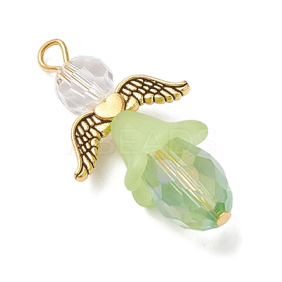 5Pcs 5 Colors Glass Pendants PALLOY-JF03347-1