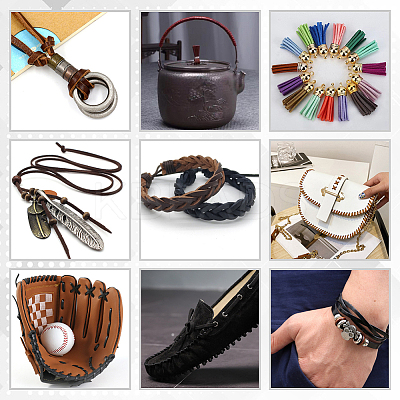 Flat Cowhide Leather Jewelry Cord LC-GF0001-10A-02-1