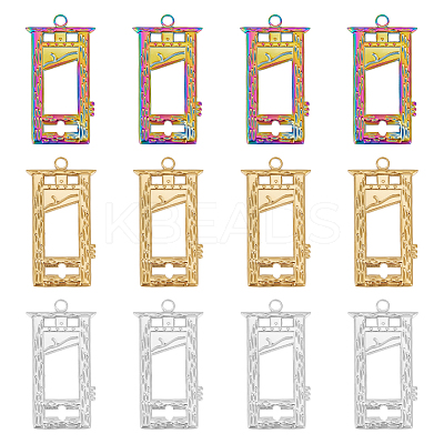 12Pcs 3 Colors Ion Plating(IP) 304 Stainless Steel Pendants STAS-UN0046-42-1
