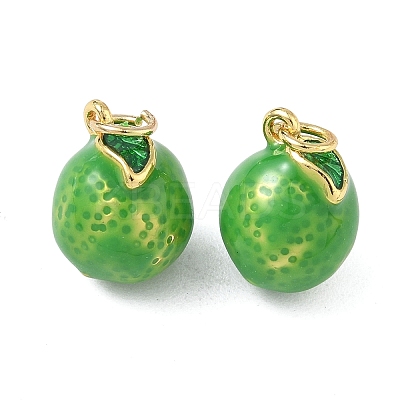 Brass Enamel Pendants KK-L256-44G-06-1