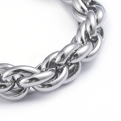 Tarnish Resistant 304 Stainless Steel Rope Chain Bracelets BJEW-L673-003-P-1