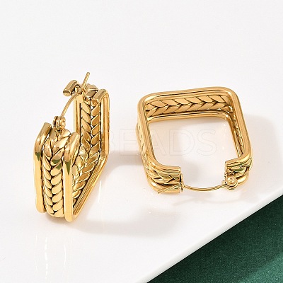 304 Stainless Steel Square Hoop Earrings EJEW-I320-27G-01-1