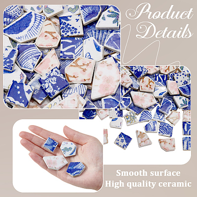 500G 4 Styles Handmade Porcelain Cabochons PORC-SP0001-22-1