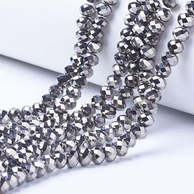 Electroplate Transparent Glass Beads Strands EGLA-A034-T8mm-UA03-1