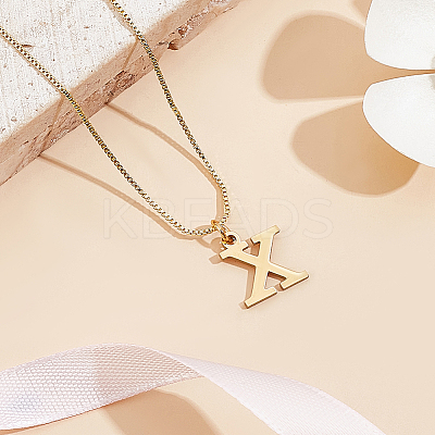 1pc 304 Stainless Steel Letter Pendant Necklaces NJEW-LP0001-38X-G-1