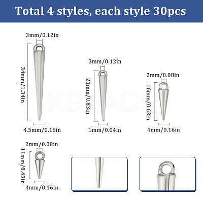 120Pcs 4 Styles Tibetan Style Alloy Pendants FIND-SC0009-57-1