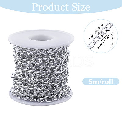 5M Aluminium Twisted Curb Chains CHA-BM0001-01S-1