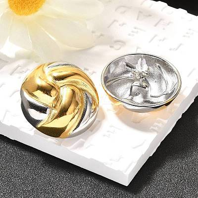 304 Stainless Steel Two Tone Stud Earrings EJEW-F355-04GP-01-1