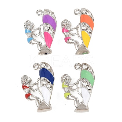 Alloy Enamel Rhinestone Pendants FIND-B062-10P-1