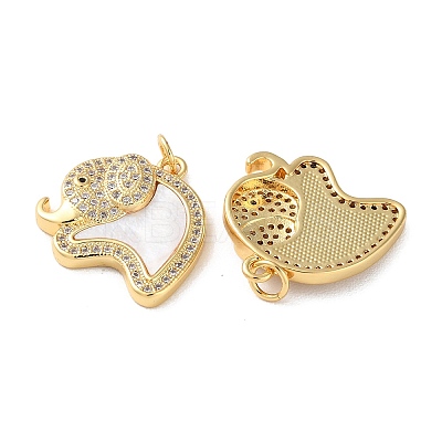 Brass Micro Pave Cubic Zirconia Pendants KK-B083-39B-G-1
