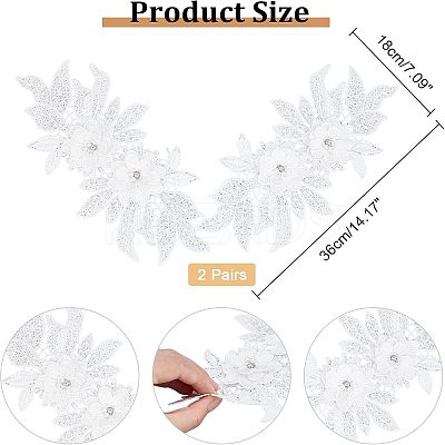 Polyester Embroidered Floral Lace Collar DIY-WH0326-47D-1