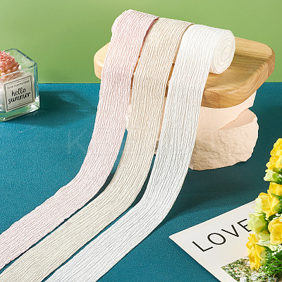 9 Yards 3 Colors Polycotton Pleated Ribbon OCOR-TA0002-07B-1