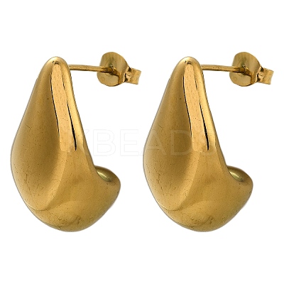 304 Stainless Steel Teardrop Stud Earrings for Women EJEW-S272-03G-1