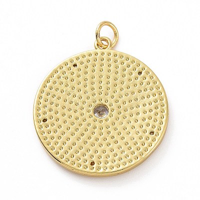 Brass Micro Pave Claer Cubic Zirconia Pendants KK-E068-VF009-1