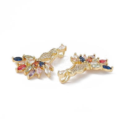 Brass Colorful Cubic Zirconia Pendants KK-E068-VA065-2-1