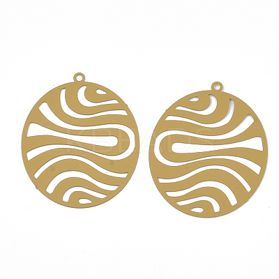430 Stainless Steel Filigree Pendants LS-X-STAS-T042-09D-1