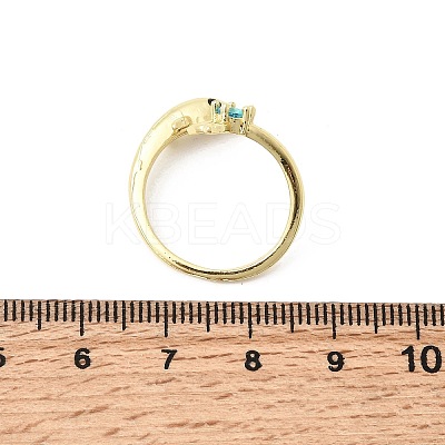 Brass Micro Pave Cubic Zirconia Cuff Rings for Women LS-RJEW-K312-01A-G-1