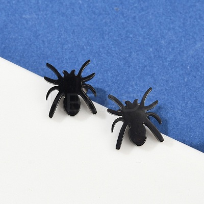 Halloween Spider 304 Stainless Steel Stud Earrings for Women EJEW-B019-01EB-1