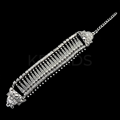 Vintage Style Alloy Flower Link Chain Anklets for Women FS-WGA8430-06-1