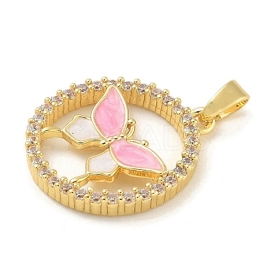 Brass Micro Pave Cubic Zirconia Enamel Pendants KK-G517-04G-02-1