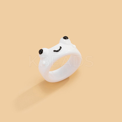 Frog Resin Plain Band Rings for Women Girls FS-WG41763-03-1