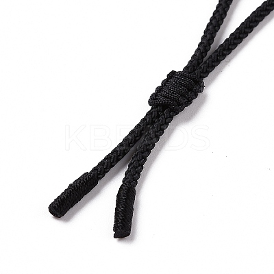 Natural Tiger Eye Sailor's Knot Pendant Necklace with Nylon Cord for Women NJEW-E091-02B-1