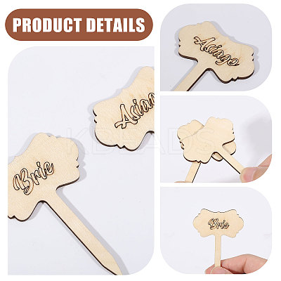 1 Bag Wooden Plant Labels AJEW-CA0004-83B-1