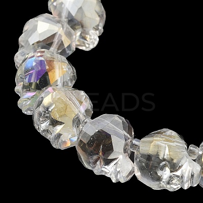 Transparent Electroplated Glass Beads Strands GLAA-G104-02C-1