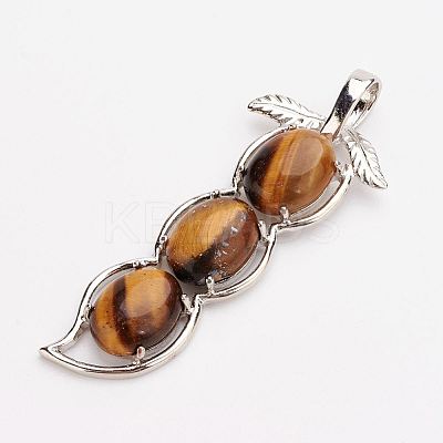 Natural Tiger Eye Pendants G-E364-01E-1