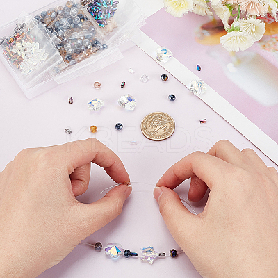 486Pcs 15 Style Electroplate & Transparent Glass Beads DIY-AR0002-76-1