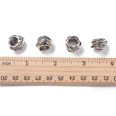 Tibetan Style Alloy Tube Barrel Beads TIBEB-LF11253YKG-AS-LF-1