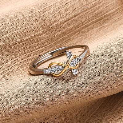 Brass Micro Pave Clear Cubic Zirconia Adjustable Finger Rings for Women RJEW-S624-03PG-1