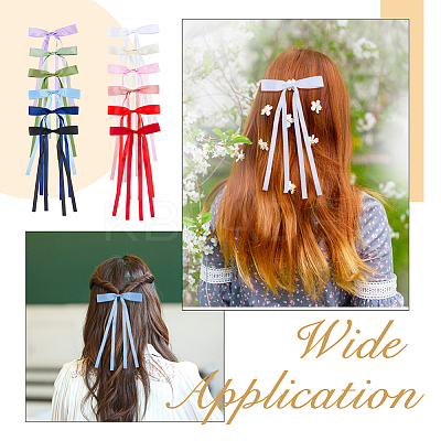 24Pcs 12 Colors Polyester Ribbon Bowknot Alligator Hair Clips PHAR-FH0001-04-1