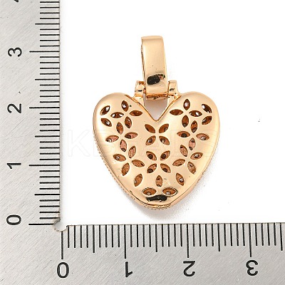 Brass Micro Pave Clear Cubic Zirconia Pendants KK-B099-01G-V-1