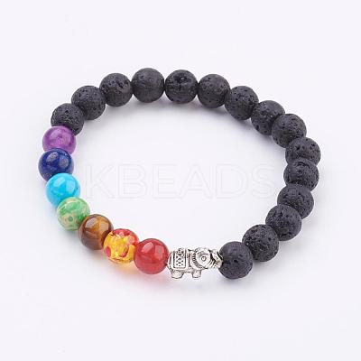 Natural Lava Rock Stretch Bracelets BJEW-P180-A02-1