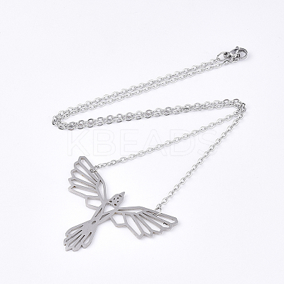 Non-Tarnish 201 Stainless Steel Pendant Necklaces LS-NJEW-T009-JN056-1-40-1