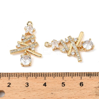 Brass Micro Pave Cubic Zirconia Pendants KK-C155-18G-01-1