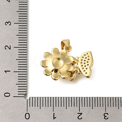 Rack Plating Brass Micro Pave Cubic Zirconia Pendants ZIRC-F142-26G-1