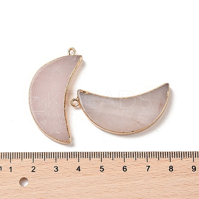 Electroplate Natural Rose Quartz Pendants G-XCP0001-21-1