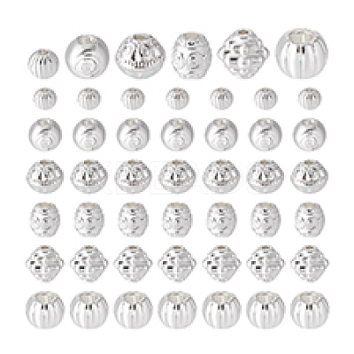 60Pcs 6 Styles Alloy Spacer Beads FIND-PH0020-69-1