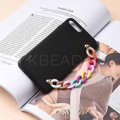 Opaque Acrylic Curb Chain for DIY Keychains HJEW-JM00400-03-1