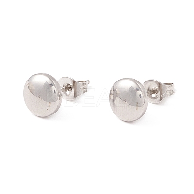 6 Pairs 304 Stainless Steel Flat Round Stud Earrings for Women EJEW-A067-20-1