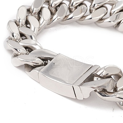 Non-Tarnish 304 Stainless Steel Curb Chains Bracelet for Women BJEW-E107-10P-1