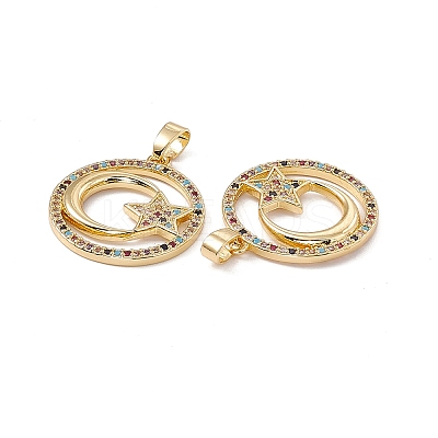 Brass Micro Pave Cubic Zirconia Pendants KK-E068-VC066-1
