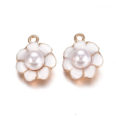 Light Gold Plated Alloy Enamel Pendants X-PALLOY-TAC0009-67-1