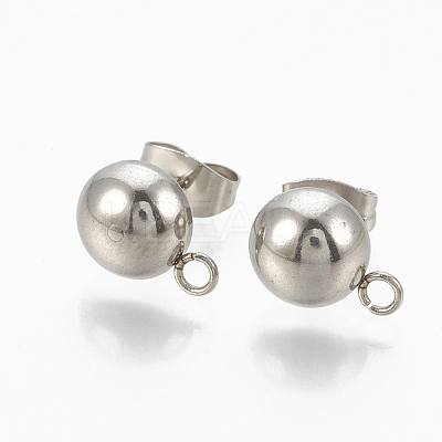 Non-Tarnish 201 Stainless Steel Stud Earring Findings STAS-Q225-16A-8mm-1