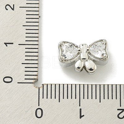 Rack Plating Brass Micro Pave Cubic Zirconia Bead KK-K386-19P-1