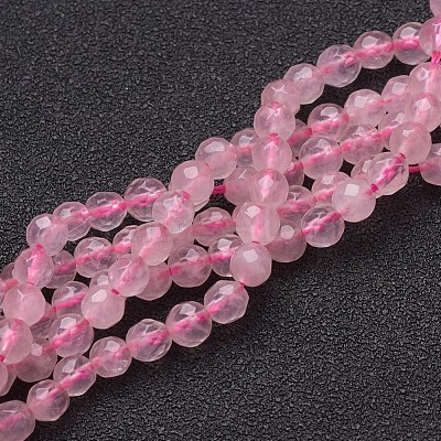 Natural Rose Quartz Beads Strands X-G-G099-F4mm-15-1