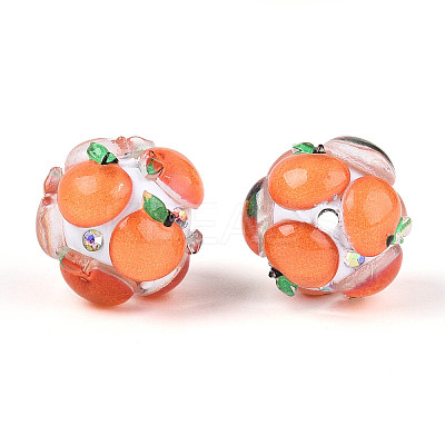 Fruit Round Resin Beads RESI-T059-03G-1