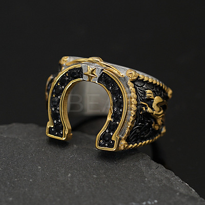304 Stainless Steel Micro Pave Cubic Zirconia Finger Rings FS-WG5ACE0-04-1